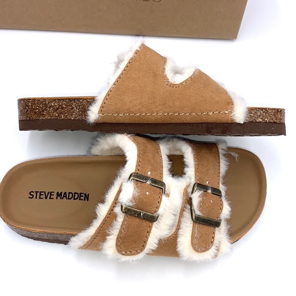 Steve Madden Faux Fur Slide Sandal Size 13 - Picture 8 of 15